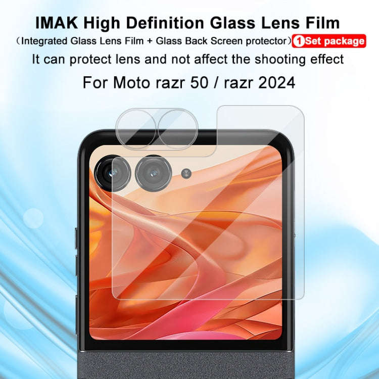 For Motorola Razr 50 1 Sets imak Integrated Lens Film + Glass Rear Screen Sticker