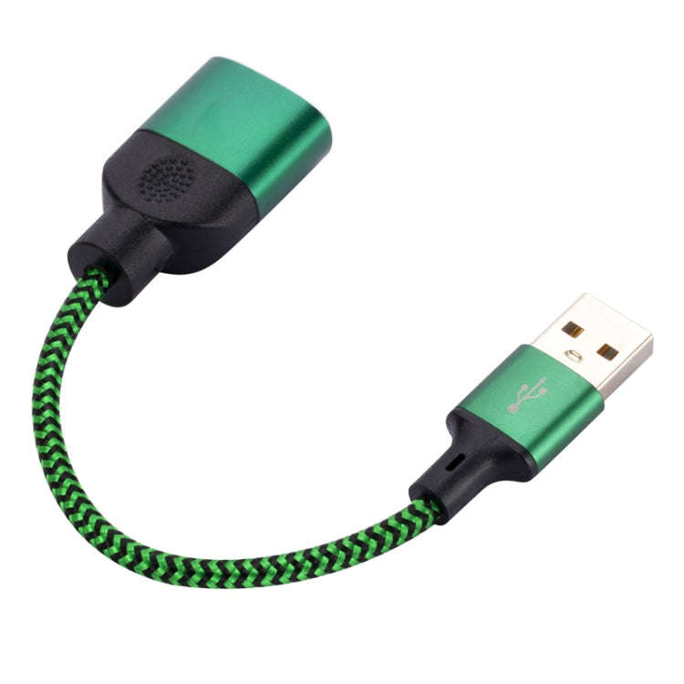 USB-A to Dual 3.5mm Integrated Style Audio Adapter Cable, Length:1m(Green)