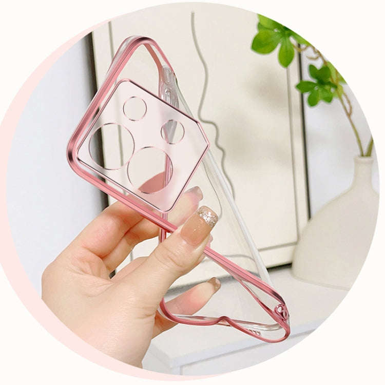 For Infinix Note 30 5G Plated Gradient Glitter Butterfly Holder TPU Phone Case(Pink)