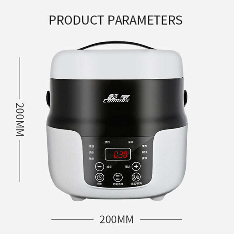 COOLBOX Vehicle Multi-function Mini Rice Cooker Capacity: 2.0L, Version:12V Current-limiting