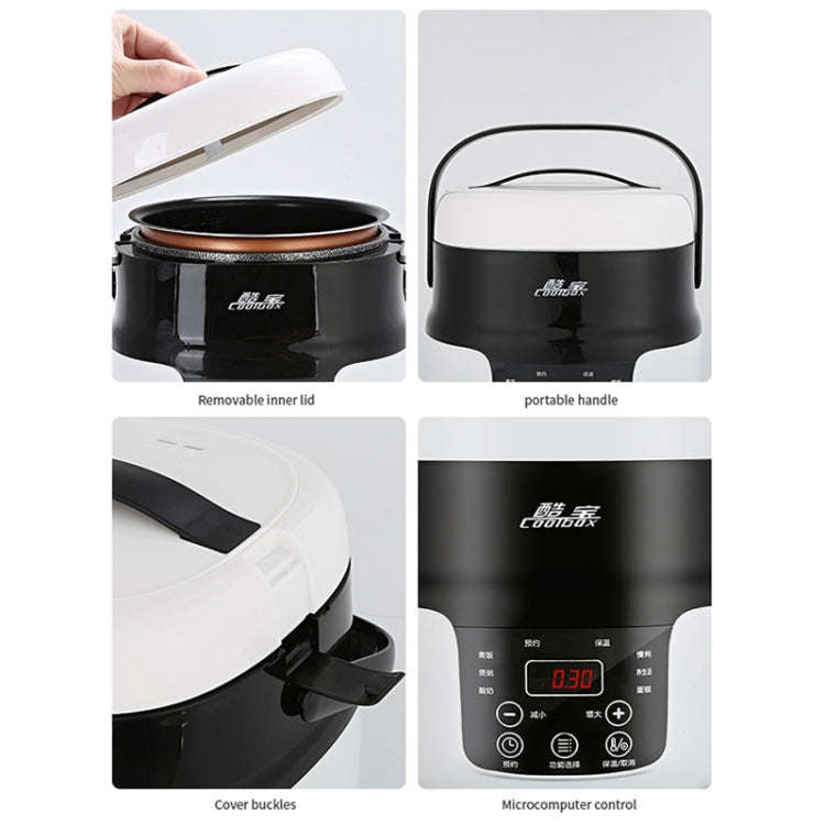 COOLBOX Vehicle Multi-function Mini Rice Cooker Capacity: 2.0L, Version:12V Current-limiting