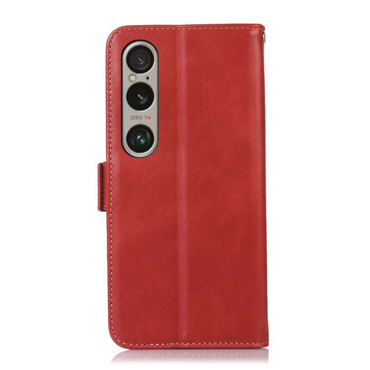 For Sony Xperia 1 VI Magnetic Crazy Horse Texture Genuine Leather RFID Phone Case(Red)