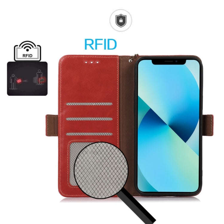 For Sony Xperia 1 VI Magnetic Crazy Horse Texture Genuine Leather RFID Phone Case(Red)