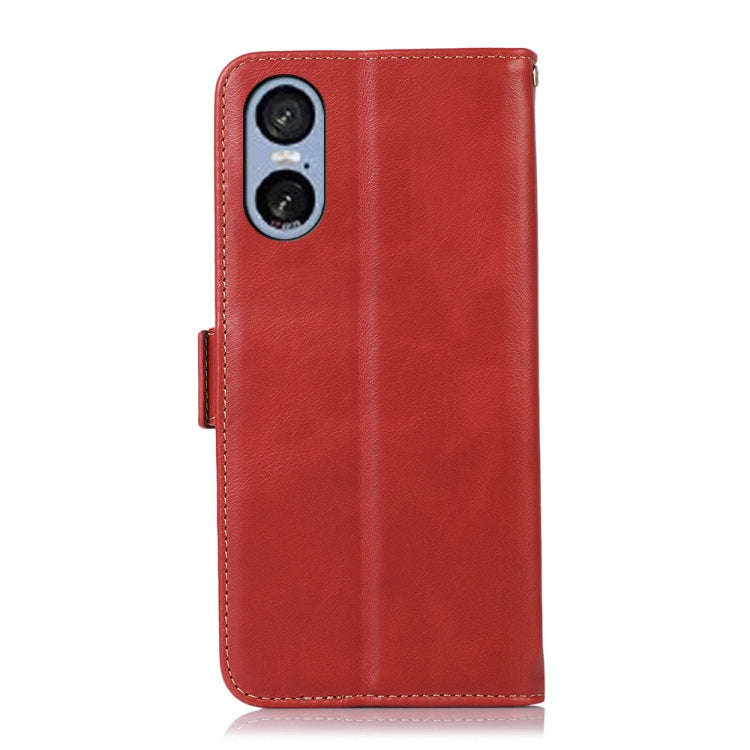For Sony Xperia 5 VI Magnetic Crazy Horse Texture Genuine Leather RFID Phone Case(Red)