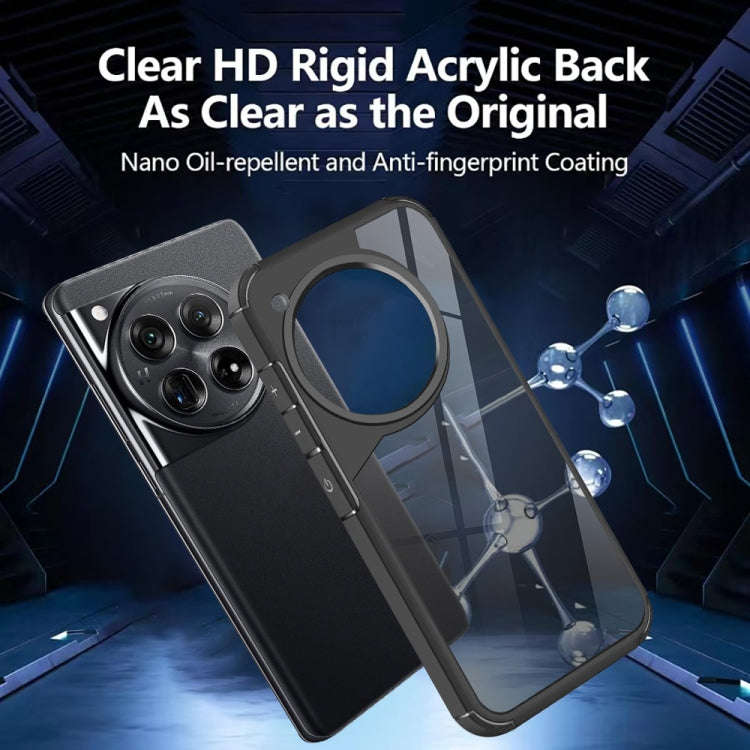 For OnePlus 12 Acrylic+TPU Transparent Shockproof Phone Case(Black)