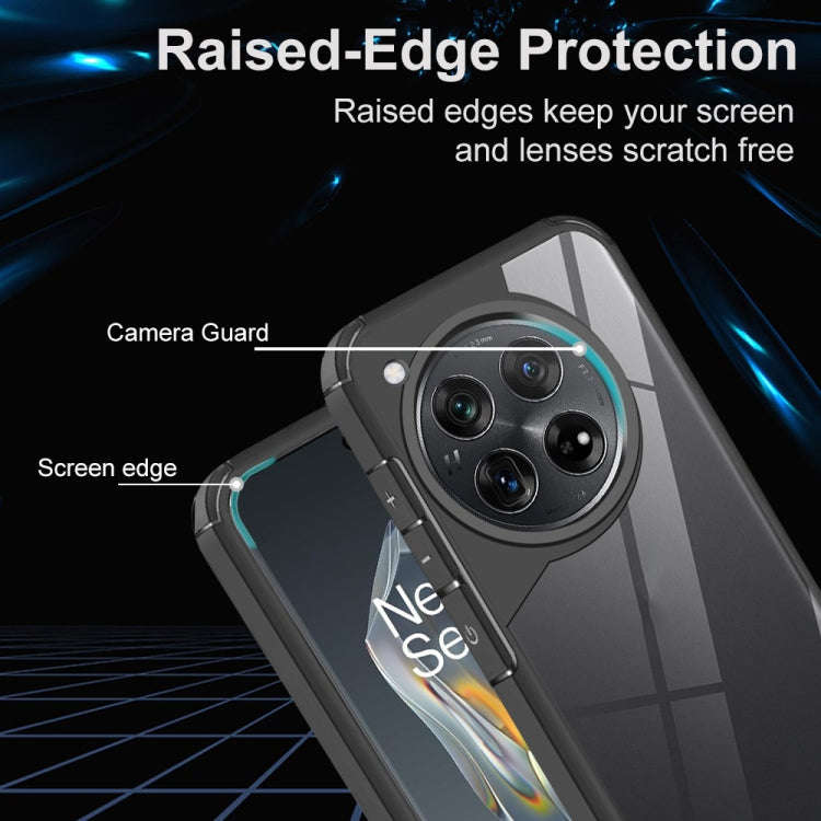 For OnePlus 12 Acrylic+TPU Transparent Shockproof Phone Case(Black)