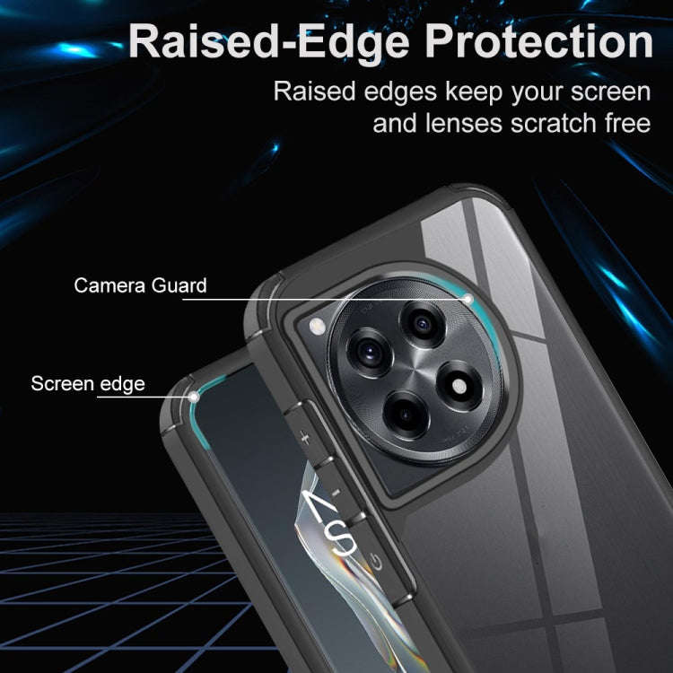For OnePlus 12R 5G Acrylic+TPU Transparent Shockproof Phone Case(Black)