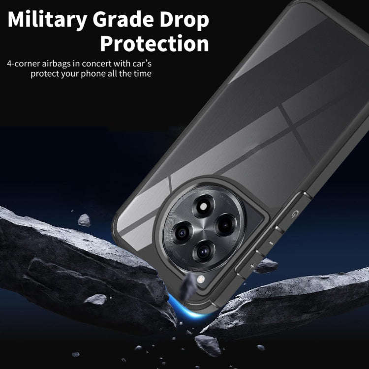 For OnePlus 12R 5G Acrylic+TPU Transparent Shockproof Phone Case(Black)