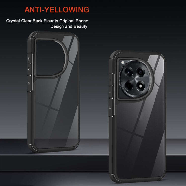 For OnePlus 12R 5G Acrylic+TPU Transparent Shockproof Phone Case(Black)