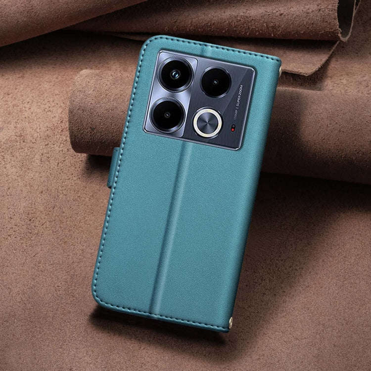 For Infinix Note 40 4G Square Texture Leather Phone Case(Green)