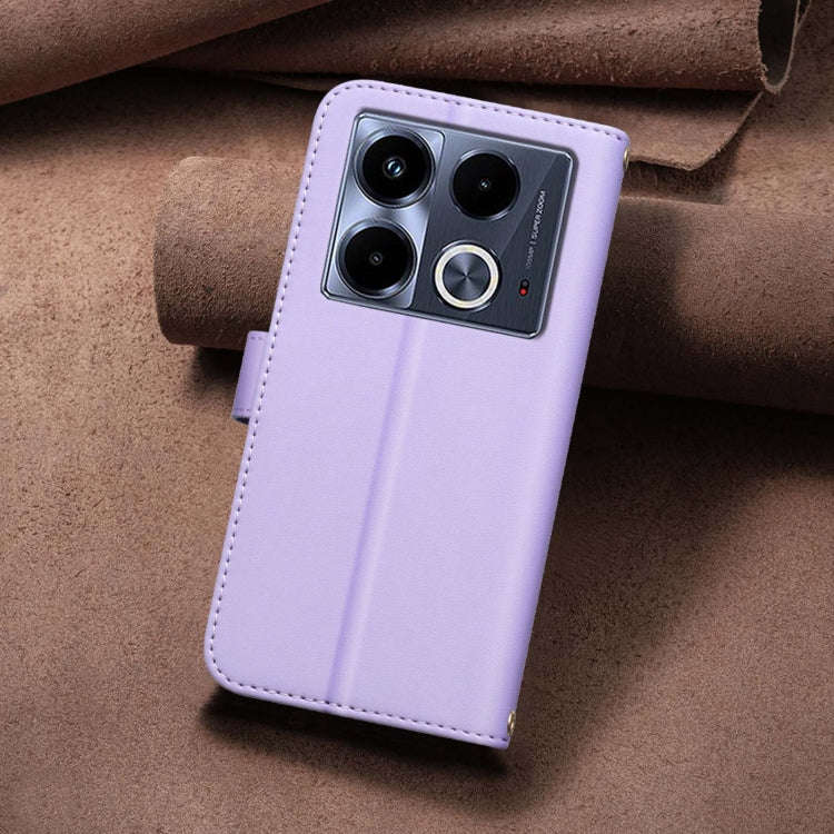 For Infinix Note 40 4G Square Texture Leather Phone Case(Purple)