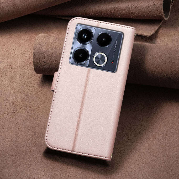 For Infinix Note 40 4G Square Texture Leather Phone Case(Rose Gold)