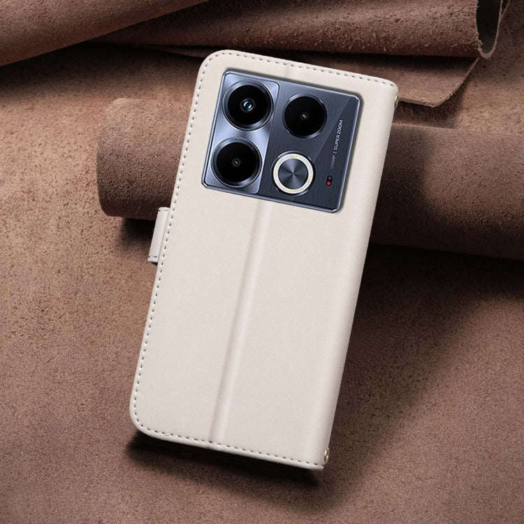 For Infinix Note 40 4G Square Texture Leather Phone Case(Beige)