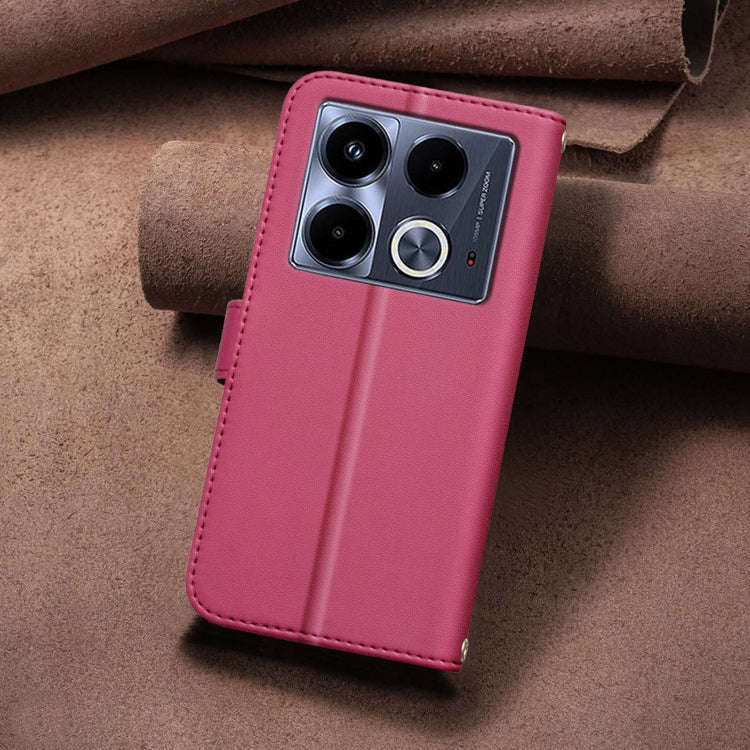 For Infinix Note 40 4G Square Texture Leather Phone Case(Red)