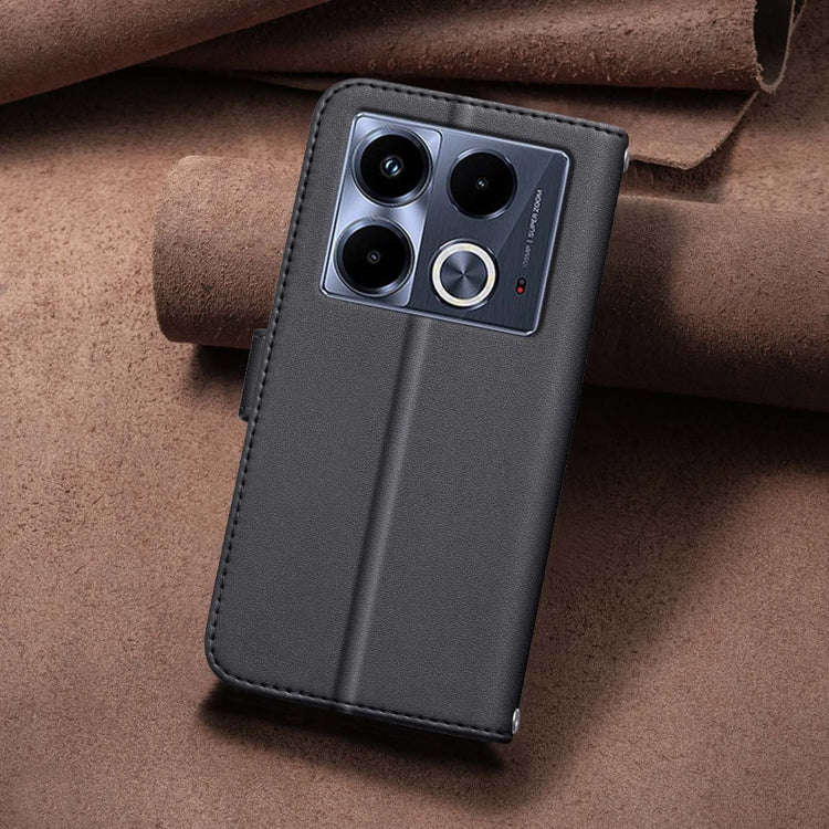 For Infinix Note 40 4G Square Texture Leather Phone Case(Black)
