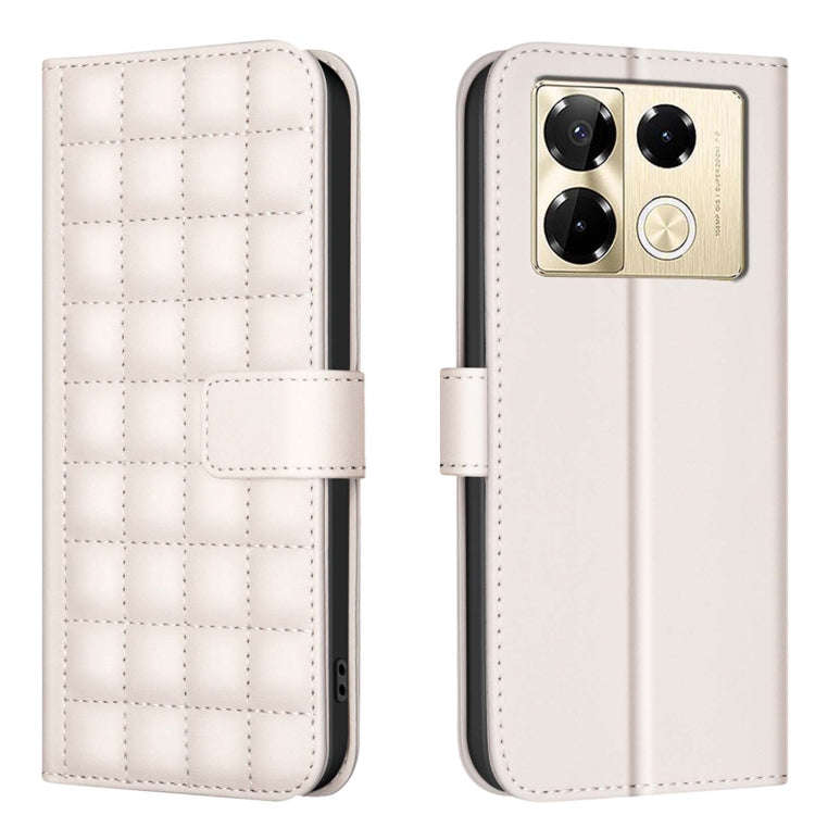 For Infinix Note 40 Pro 5G / 4G Square Texture Leather Phone Case(Beige)
