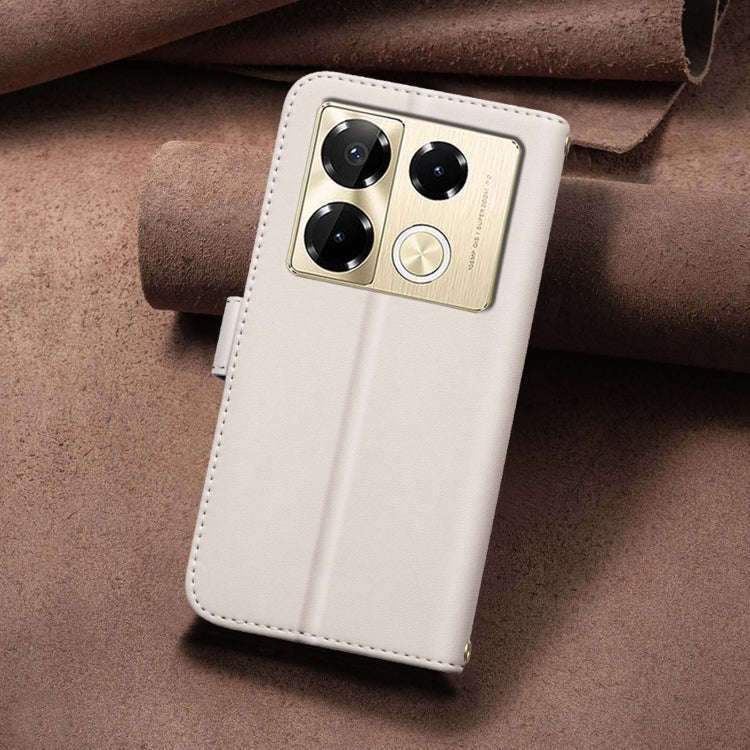For Infinix Note 40 Pro 5G / 4G Square Texture Leather Phone Case(Beige)