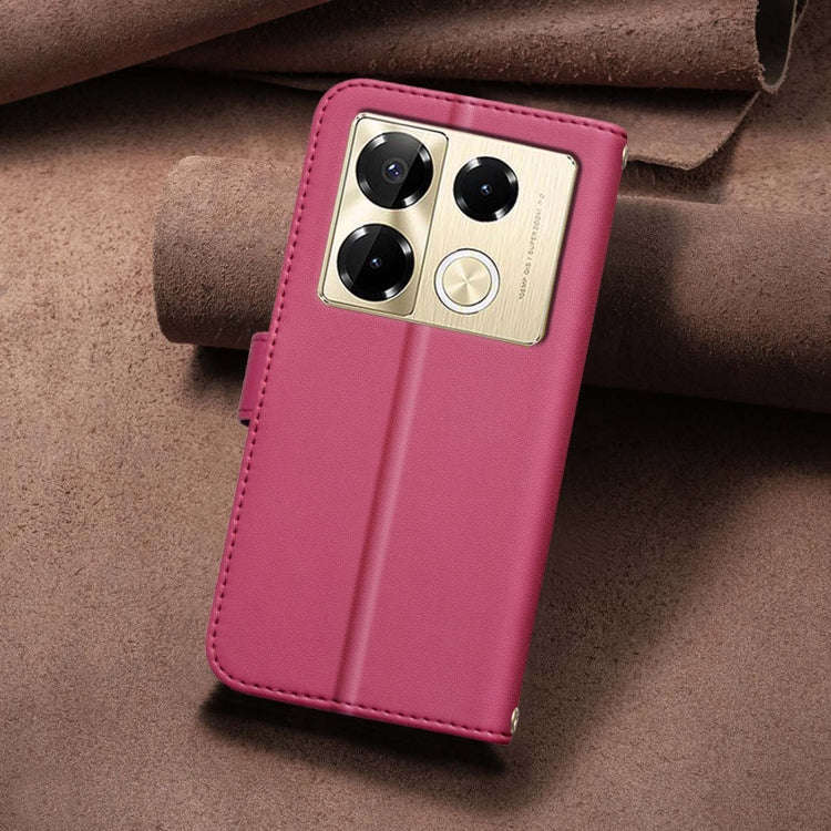 For Infinix Note 40 Pro 5G / 4G Square Texture Leather Phone Case(Red)