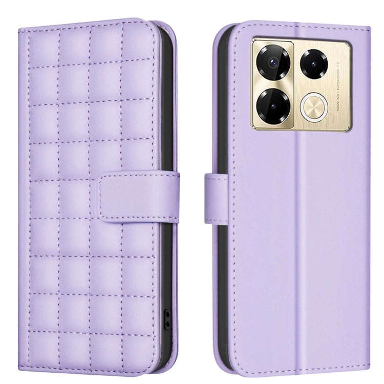 For Infinix Note 40 Pro+ 5G Square Texture Leather Phone Case(Purple)