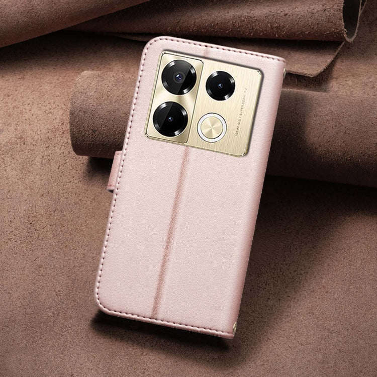 For Infinix Note 40 Pro+ 5G Square Texture Leather Phone Case(Rose Gold)