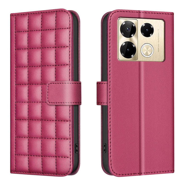 For Infinix Note 40 Pro+ 5G Square Texture Leather Phone Case(Red)
