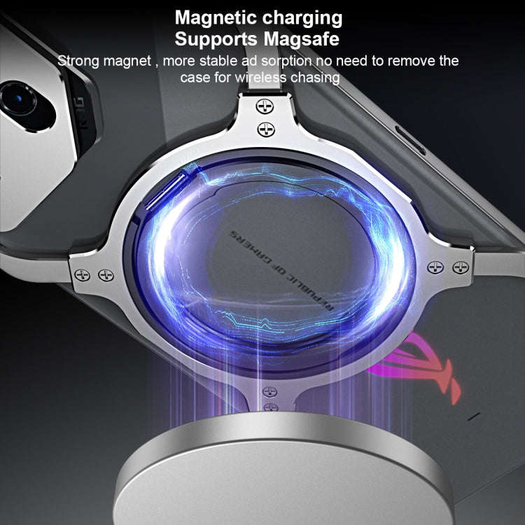 For Asus ROG Phone 8 / 8 Pro Mechanical Arm Borderless MagSafe Holder Metal Phone Case(Silver)