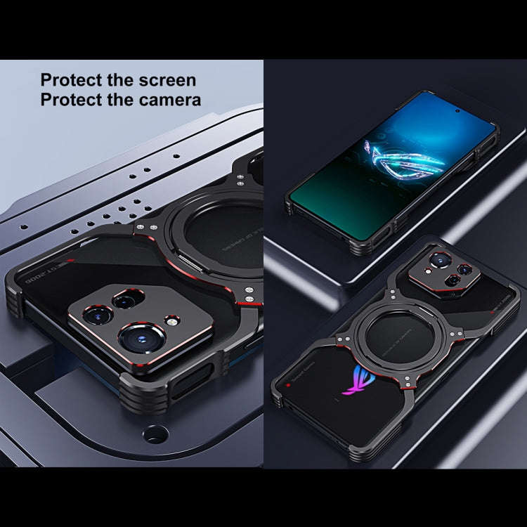 For Asus ROG Phone 8 / 8 Pro Mechanical Arm Borderless MagSafe Holder Metal Phone Case(Silver)
