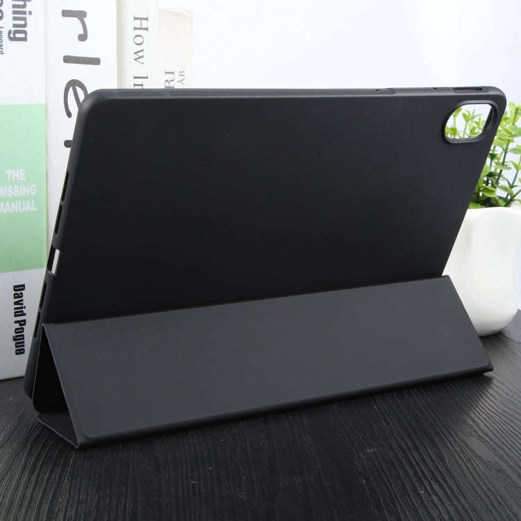 For Huawei MatePad 11.5 S GEBEI 3-folding Holder Shockproof Flip Leather Tablet Case(Black)