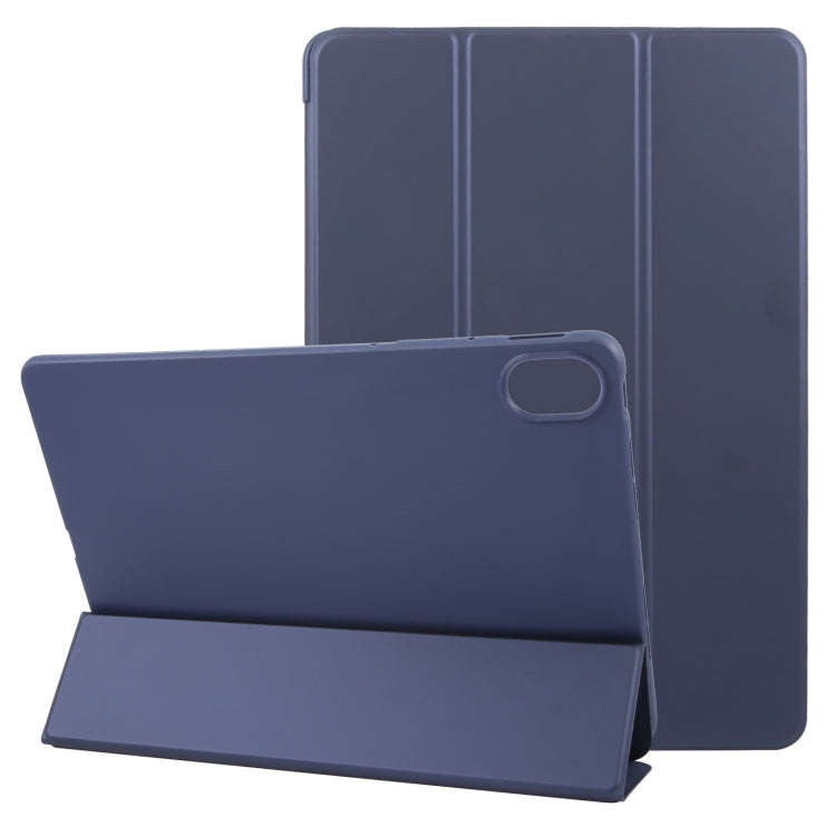 For Huawei MatePad 11.5 S GEBEI 3-folding Holder Shockproof Flip Leather Tablet Case(Dark Blue)