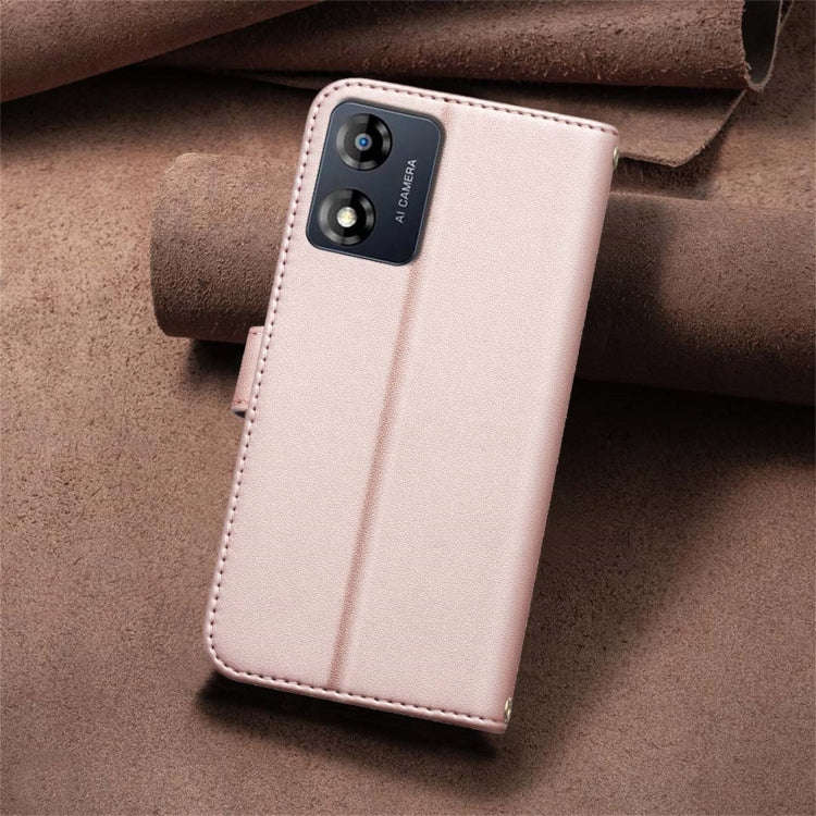 For Motorola Moto E13 4G Square Texture Leather Phone Case(Rose Gold)