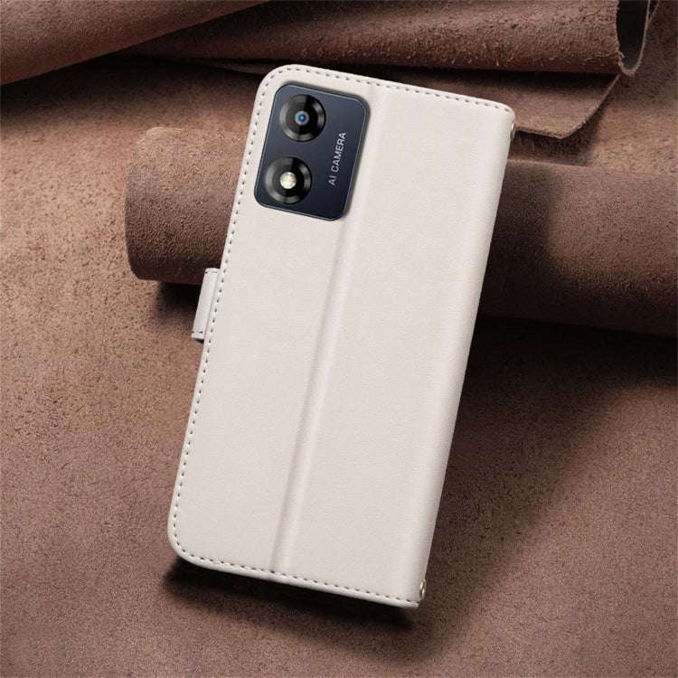 For Motorola Moto E13 4G Square Texture Leather Phone Case(Beige)