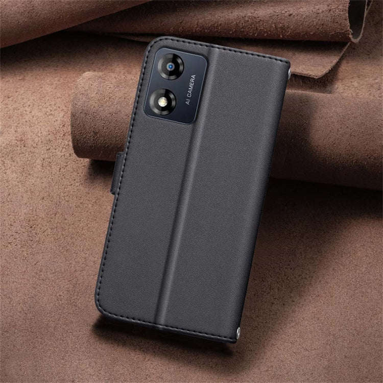 For Motorola Moto E13 4G Square Texture Leather Phone Case(Black)