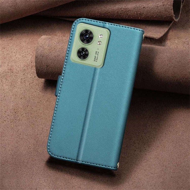 For Motorola Edge 40 5G Square Texture Leather Phone Case(Green)