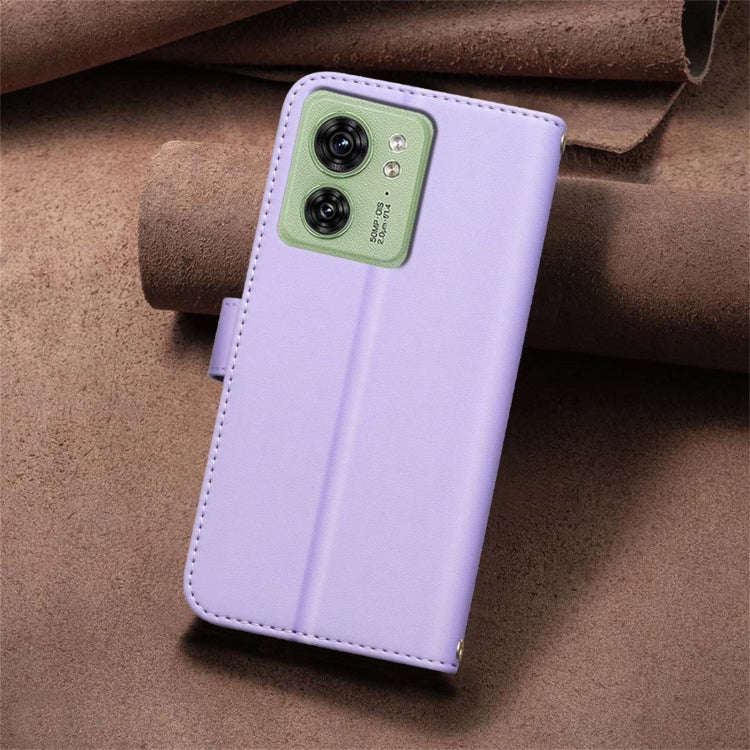For Motorola Edge 40 5G Square Texture Leather Phone Case(Purple)