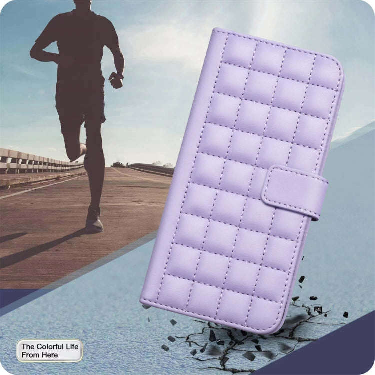 For Motorola Edge 40 5G Square Texture Leather Phone Case(Purple)