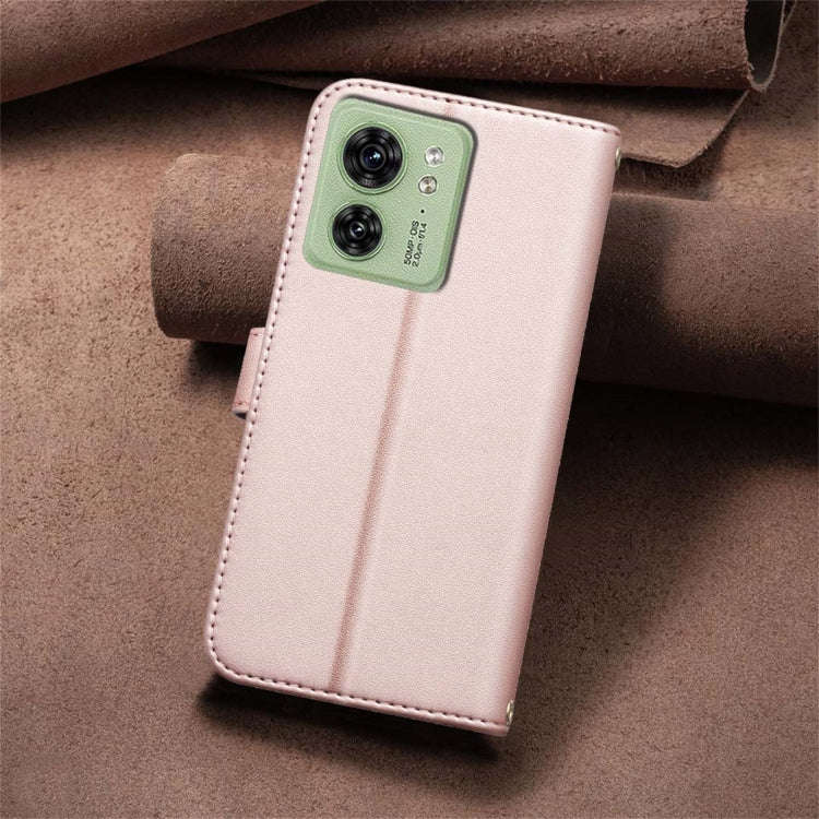 For Motorola Edge 40 5G Square Texture Leather Phone Case(Rose Gold)