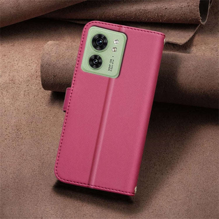 For Motorola Edge 40 5G Square Texture Leather Phone Case(Red)