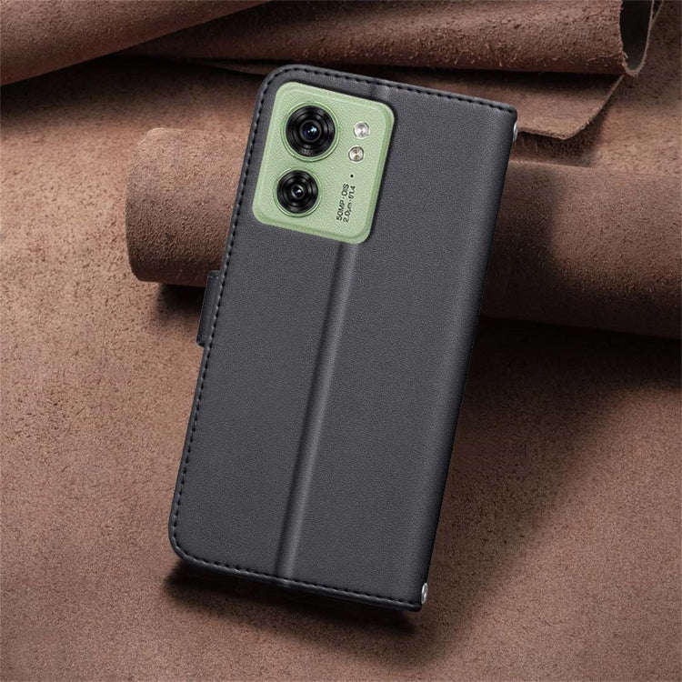 For Motorola Edge 40 5G Square Texture Leather Phone Case(Black)