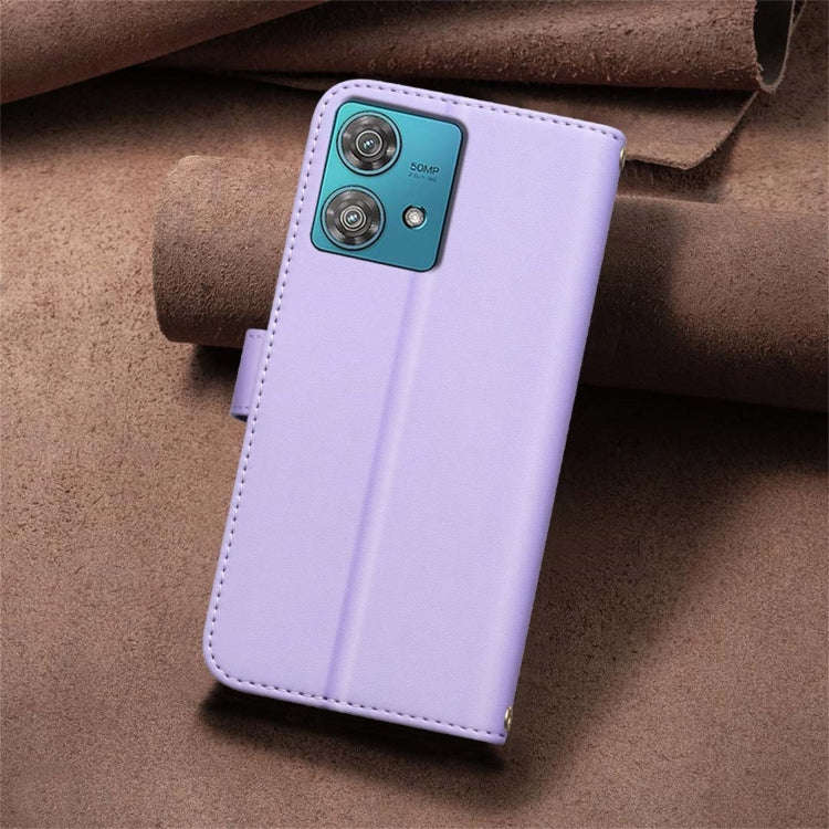 For Motorola Edge 40 Neo Square Texture Leather Phone Case(Purple)