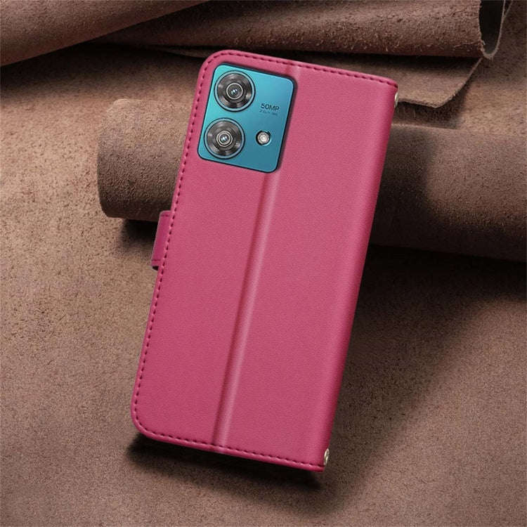 For Motorola Edge 40 Neo Square Texture Leather Phone Case(Red)