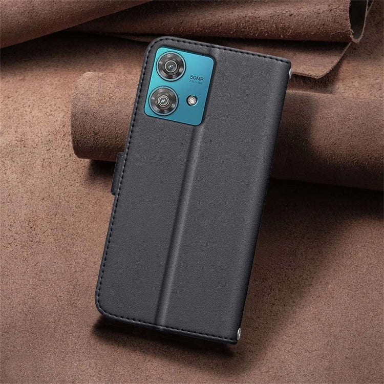 For Motorola Edge 40 Neo Square Texture Leather Phone Case(Black)