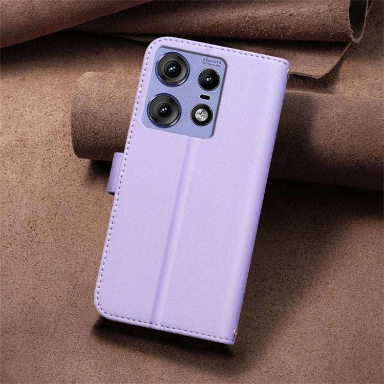 For Motorola Edge 50 Pro 5G Square Texture Leather Phone Case(Purple)