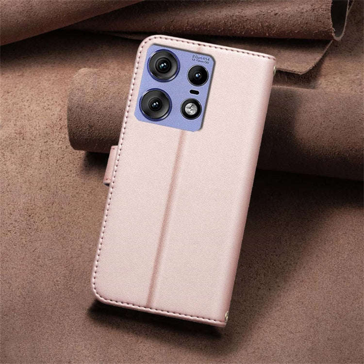For Motorola Edge 50 Pro 5G Square Texture Leather Phone Case(Rose Gold)