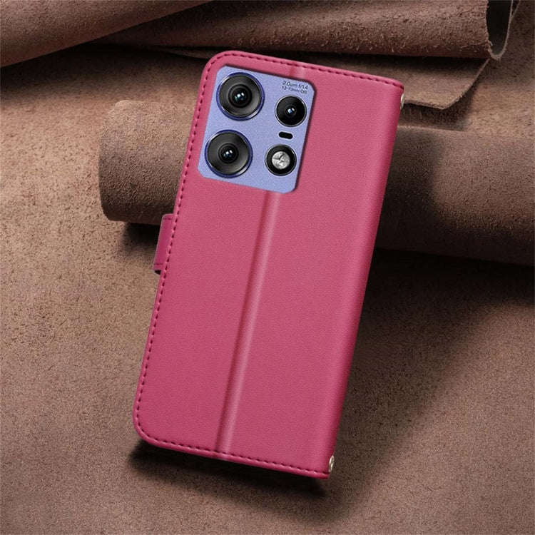 For Motorola Edge 50 Pro 5G Square Texture Leather Phone Case(Red)
