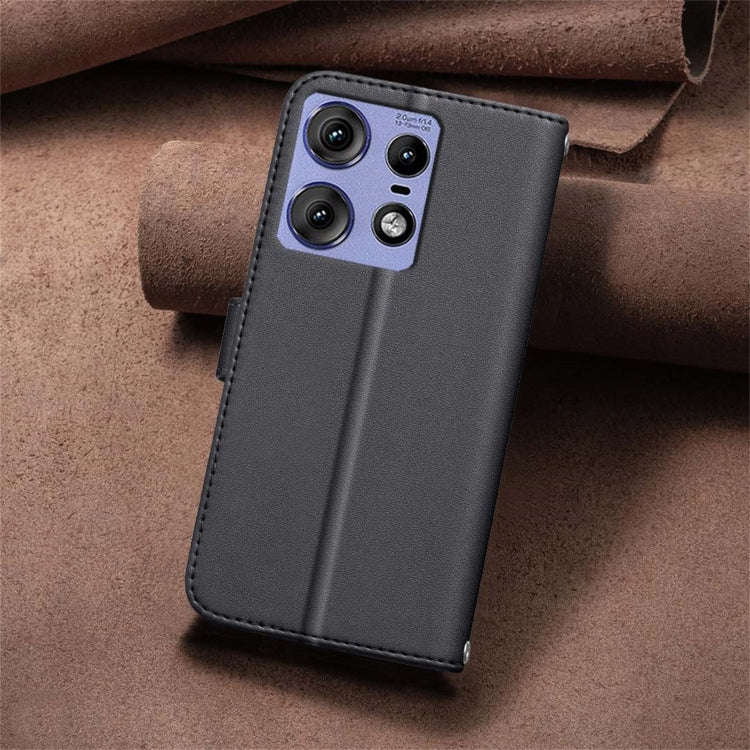 For Motorola Edge 50 Pro 5G Square Texture Leather Phone Case(Black)