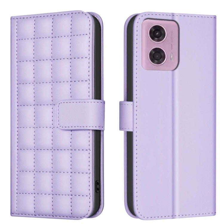 For Motorola Moto G04 / G24 / E14 Square Texture Leather Phone Case(Purple)