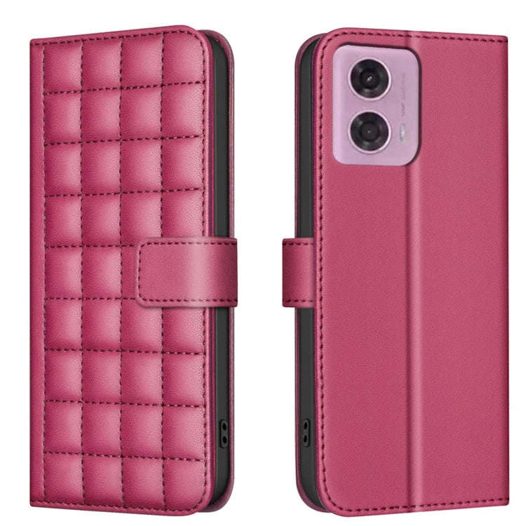 For Motorola Moto G04 / G24 / E14 Square Texture Leather Phone Case(Red)