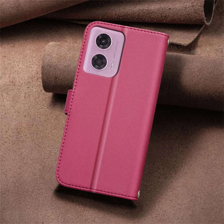 For Motorola Moto G04 / G24 / E14 Square Texture Leather Phone Case(Red)