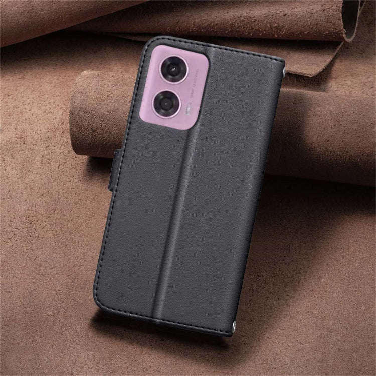 For Motorola Moto G04 / G24 / E14 Square Texture Leather Phone Case(Black)