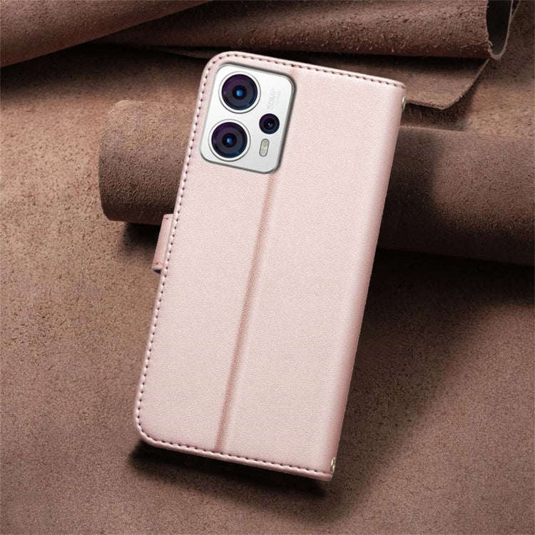 For Motorola Moto G13 4G / G23 4G / G53 5G Square Texture Leather Phone Case(Rose Gold)